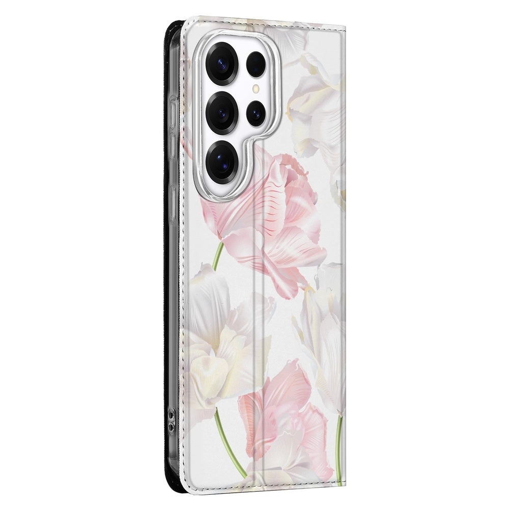 Samsung Galaxy S26 Ultra Book Cover Lovely Flowers Vooraanzicht.