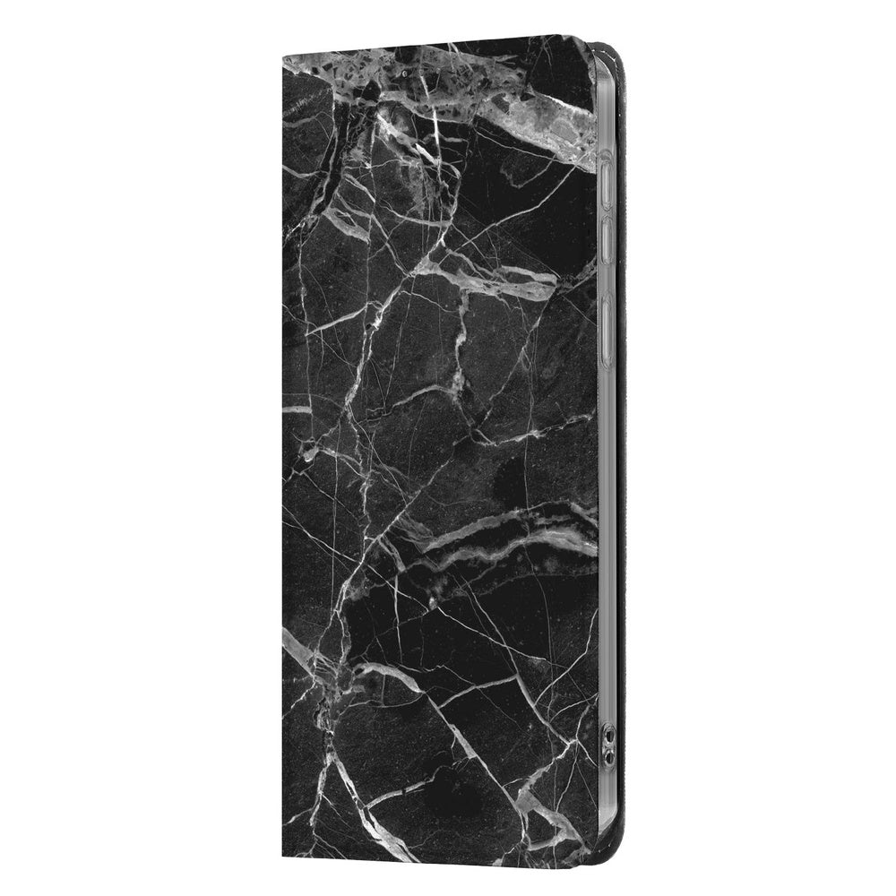 Samsung Galaxy S26 Ultra Book Wallet Case Marmer Zwart Zijkant.
