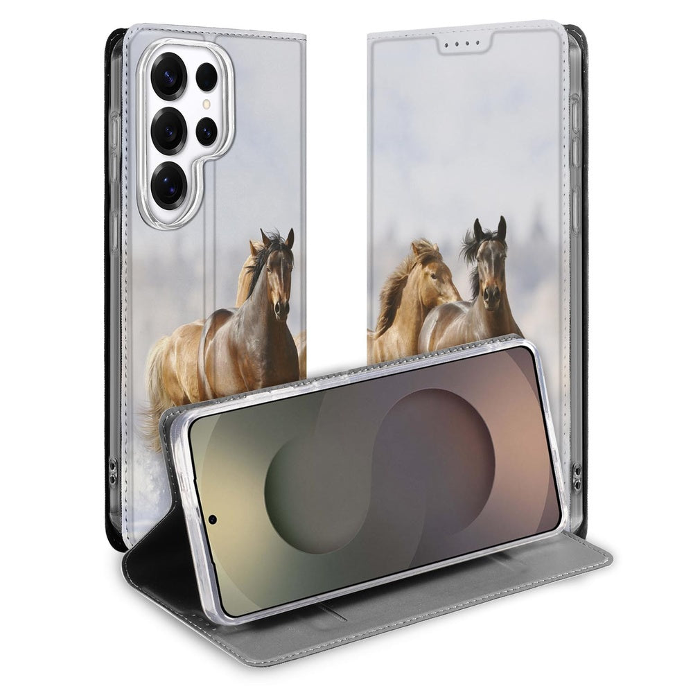 Samsung Galaxy S26 Ultra Book Cover Paarden Vooraanzicht.