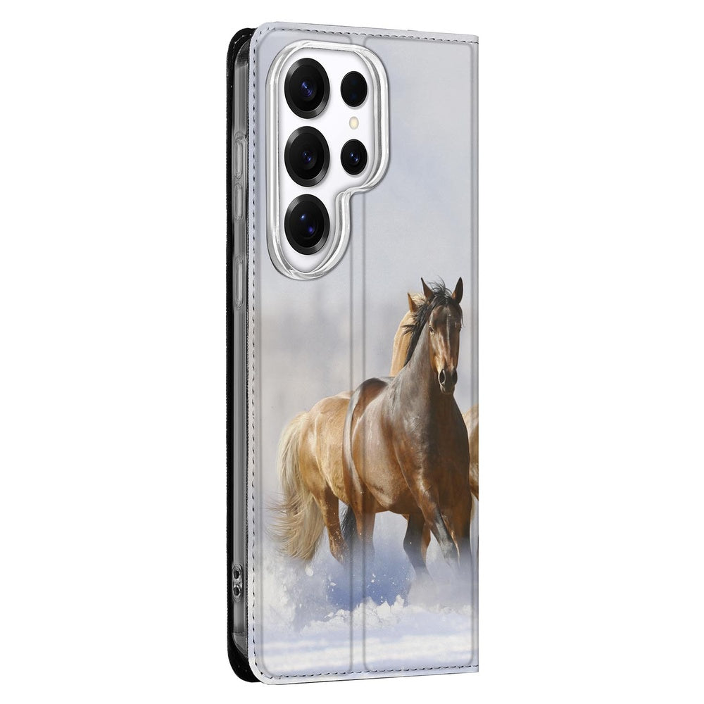 Samsung Galaxy S26 Ultra Book Cover Paarden Vooraanzicht.