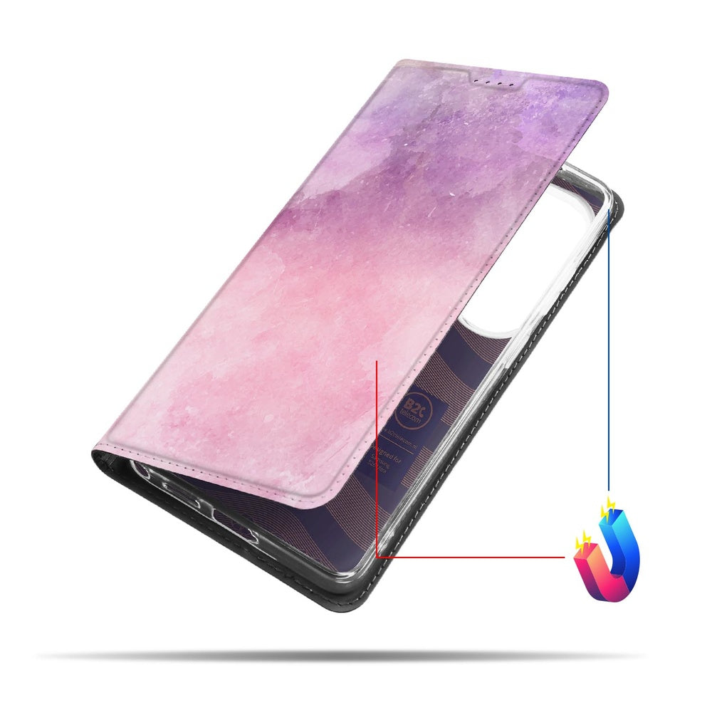 Samsung Galaxy S26 Ultra Book Case Pink Purple Paint Vooraanzicht.