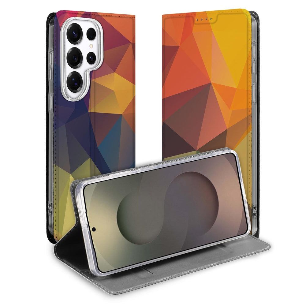 Samsung Galaxy S26 Ultra Book Cover Polygon Color Vooraanzicht.