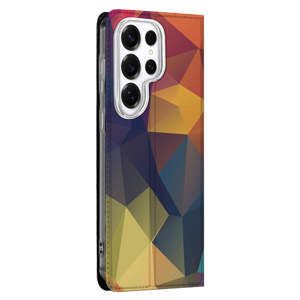 Samsung Galaxy S26 Ultra Book Cover Polygon Color Vooraanzicht.