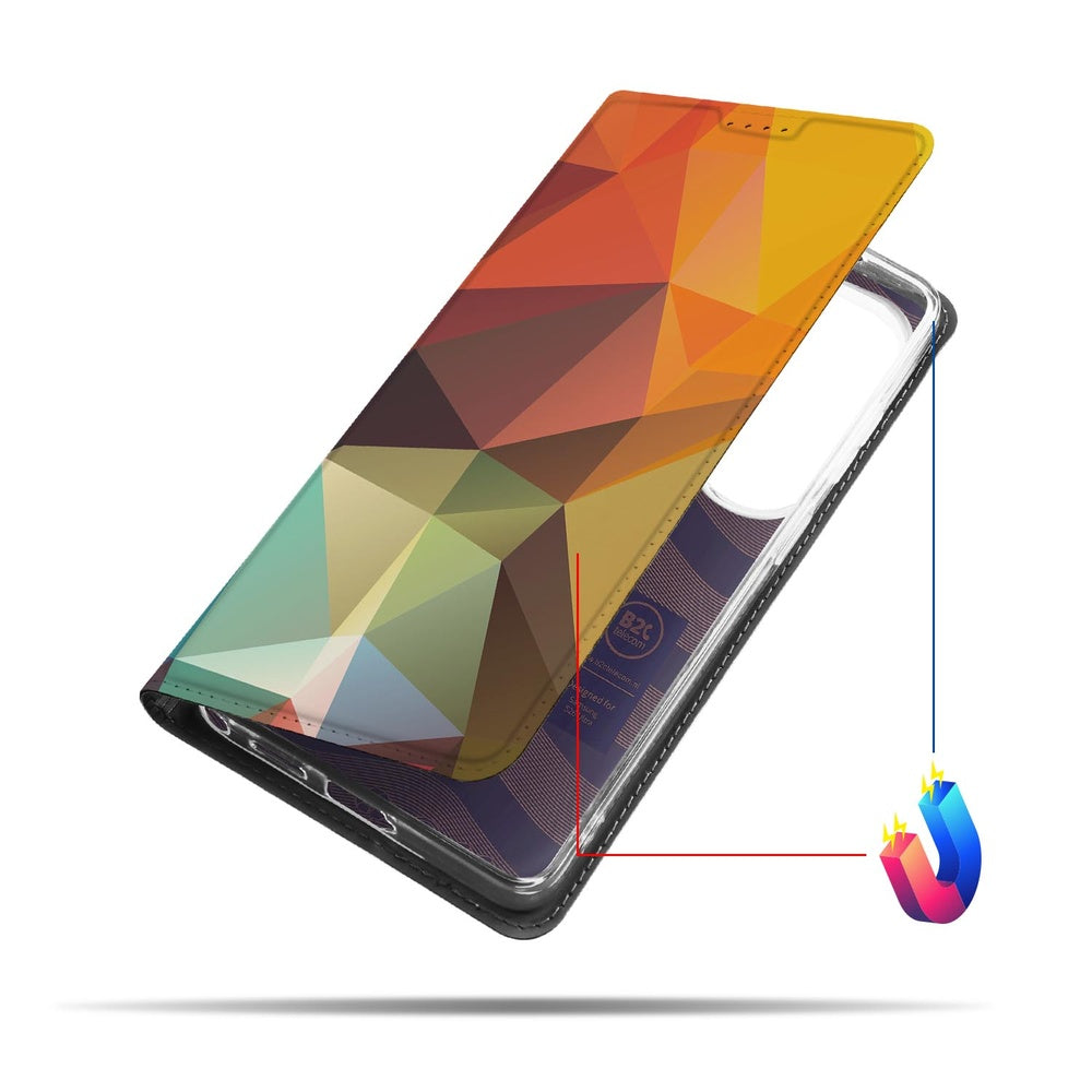 Samsung Galaxy S26 Ultra Book Cover Polygon Color Vooraanzicht.