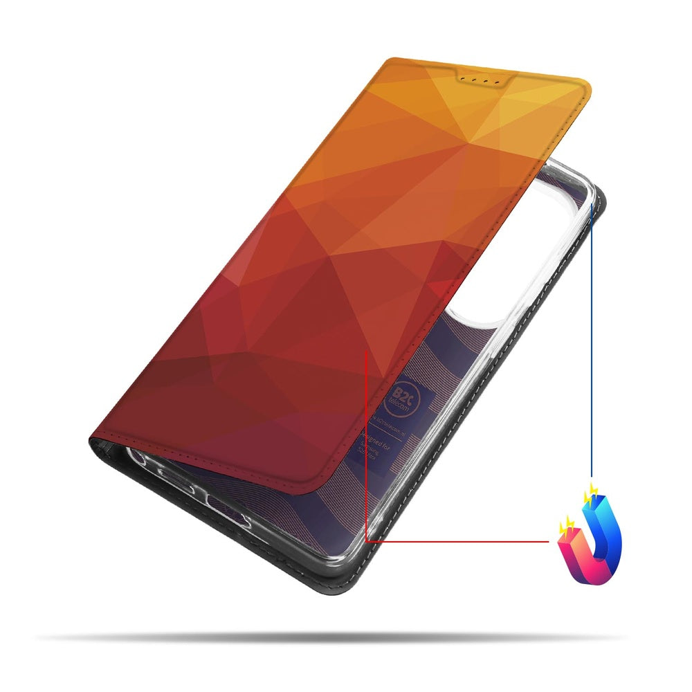 Samsung Galaxy S26 Ultra Bookcase Polygon Red Voorzijde.