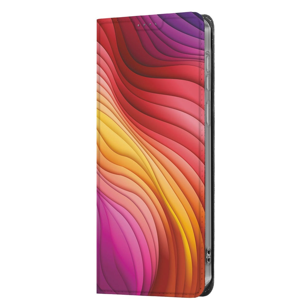 Samsung Galaxy S26 Ultra Book Wallet Case Regenboog zijaanzicht.