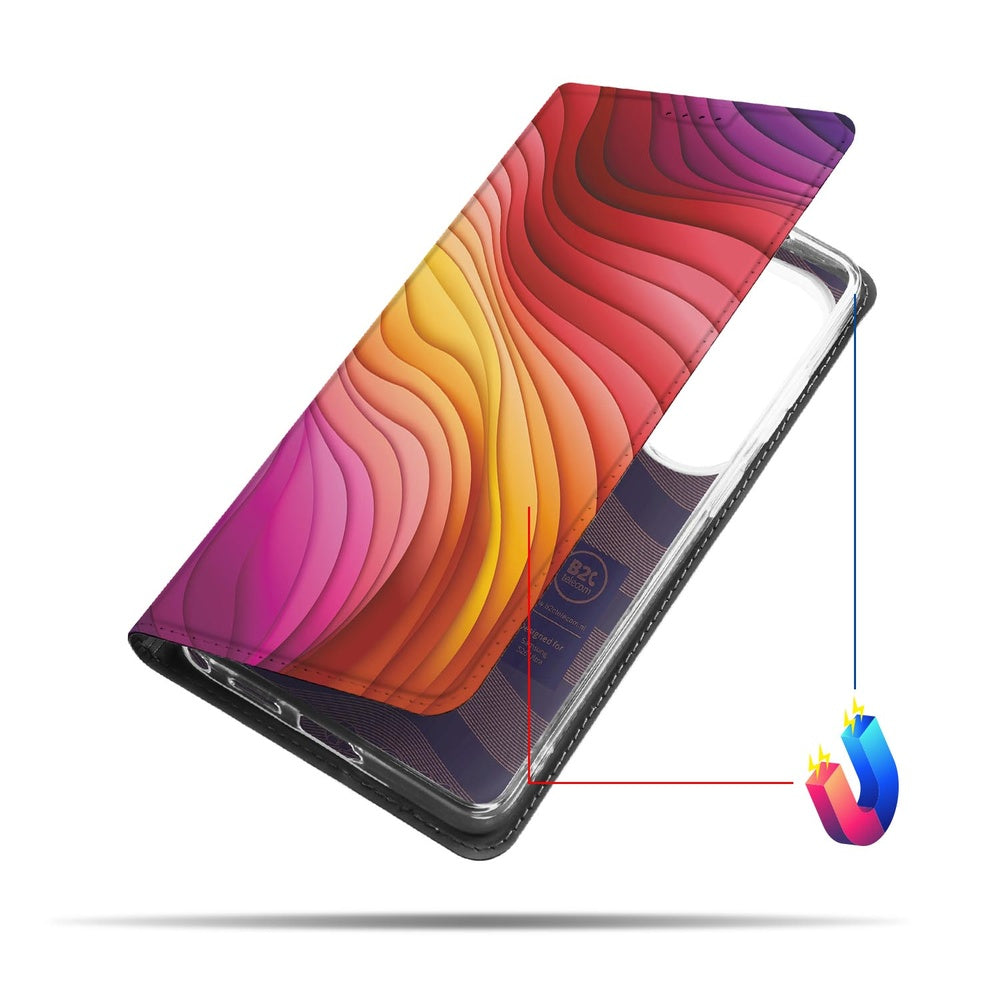 Samsung Galaxy S26 Ultra Book Wallet Case Regenboog Vooraanzicht.