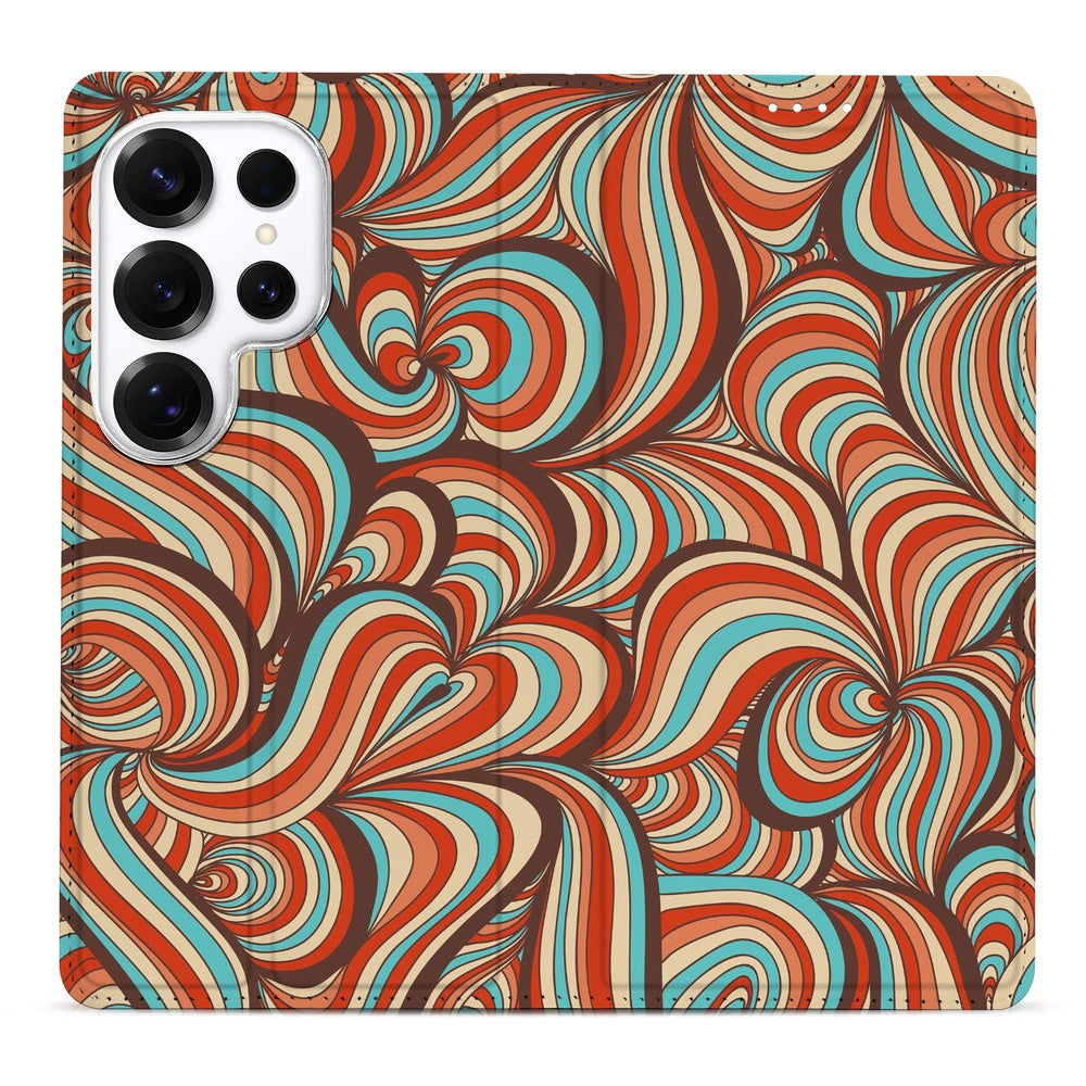Samsung Galaxy S26 Ultra Book Case Retro Print Aanzicht.