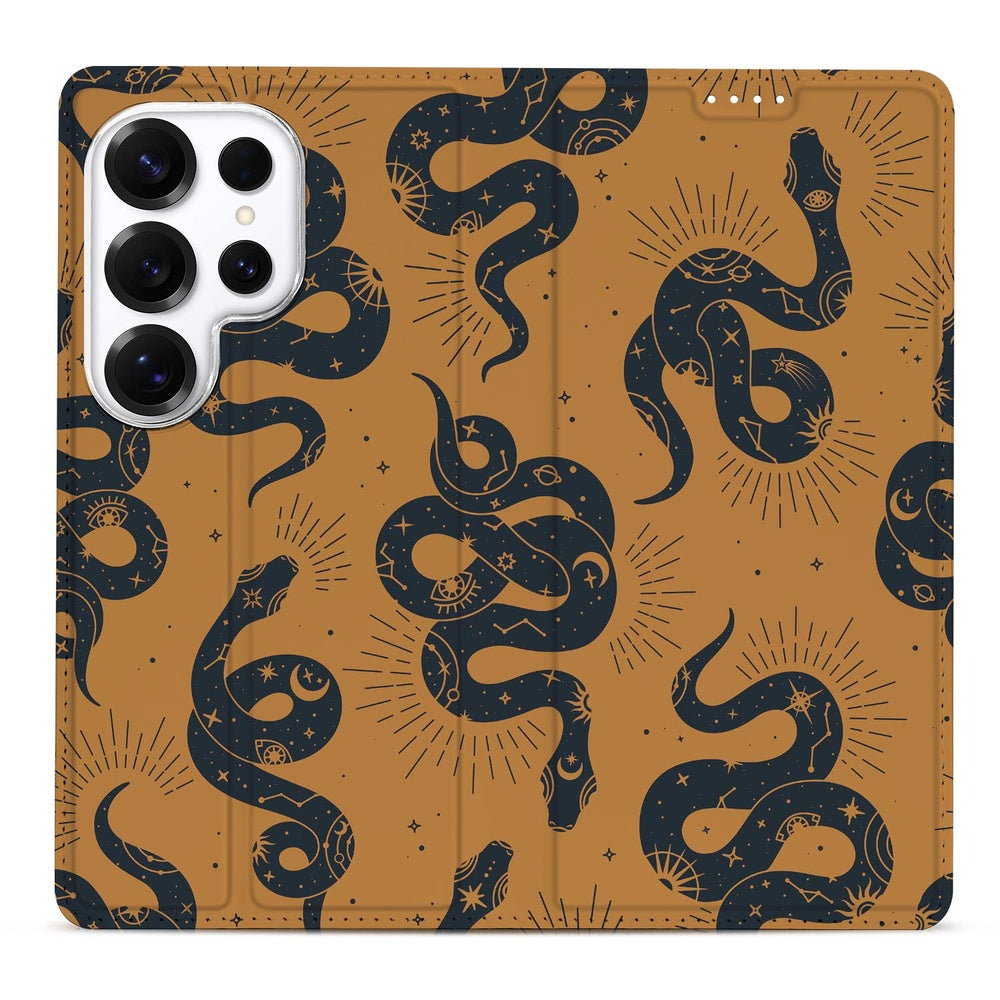 Samsung Galaxy S26 Ultra Book Case Snakes vooraanzicht.