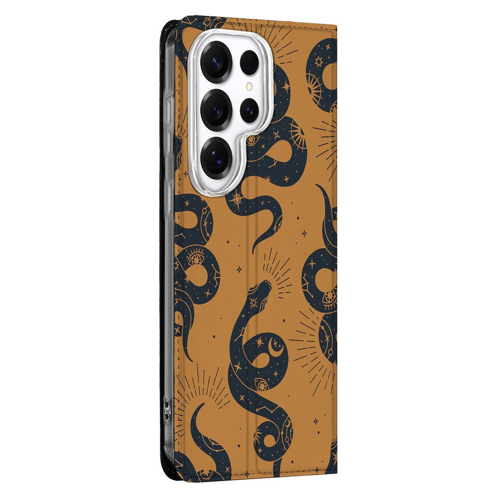 Samsung Galaxy S26 Ultra Book Case Snakes Aanzicht.