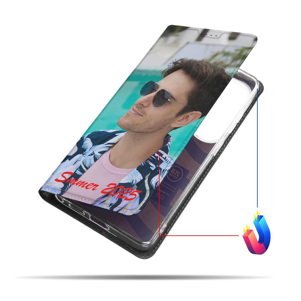 Samsung Galaxy S26 Ultra Stand Case Hoesje Maken met Foto | Slim & Draadloos Laden Design met afbeelding van man in zonnebril Vooraanzicht.
