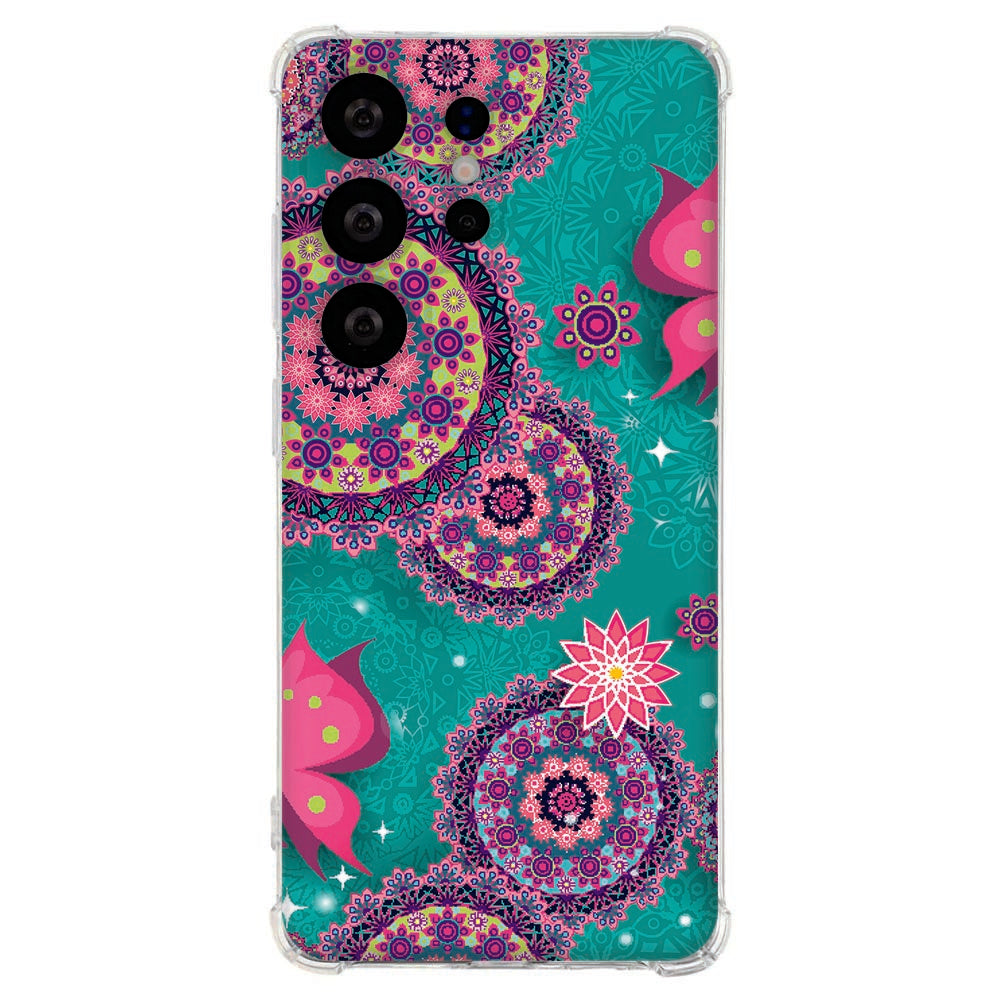 Samsung Galaxy S26 Ultra Softcase Cirkels en Vlinders Shockproof