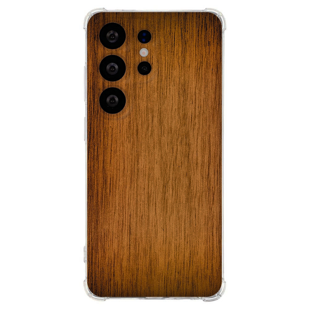 Samsung Galaxy S26 Ultra TPU Siliconen Hoesje Donker Hout Antishock