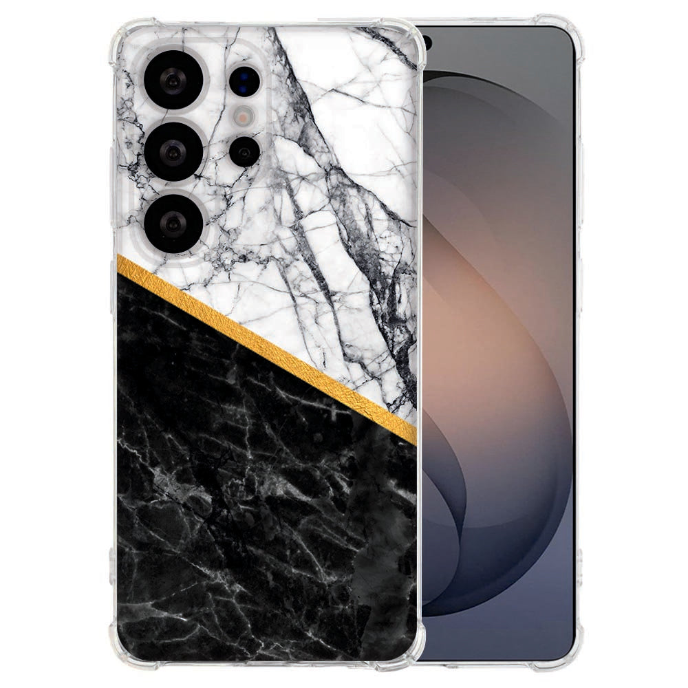 Backcover Hoesje Samsung Galaxy S26 Ultra Marble White Black Shockproof
