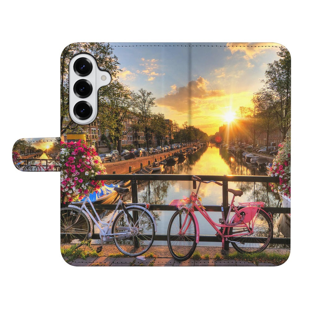 Samsung Galaxy S26 Book Case Hoesje Amsterdamse Grachten vooraanzicht.