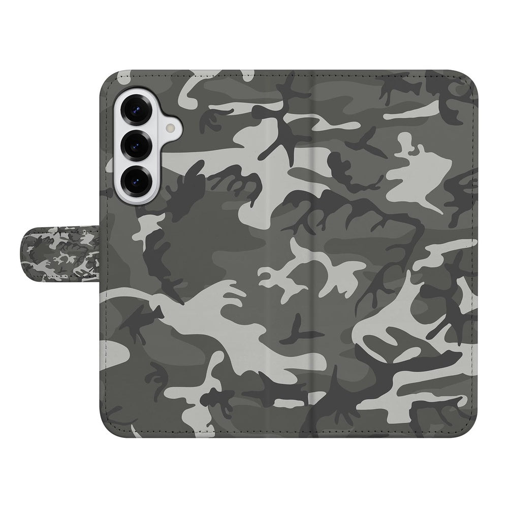 Samsung Galaxy S26 Book Case Hoesje Army Light Camouflage Vooraanzicht.