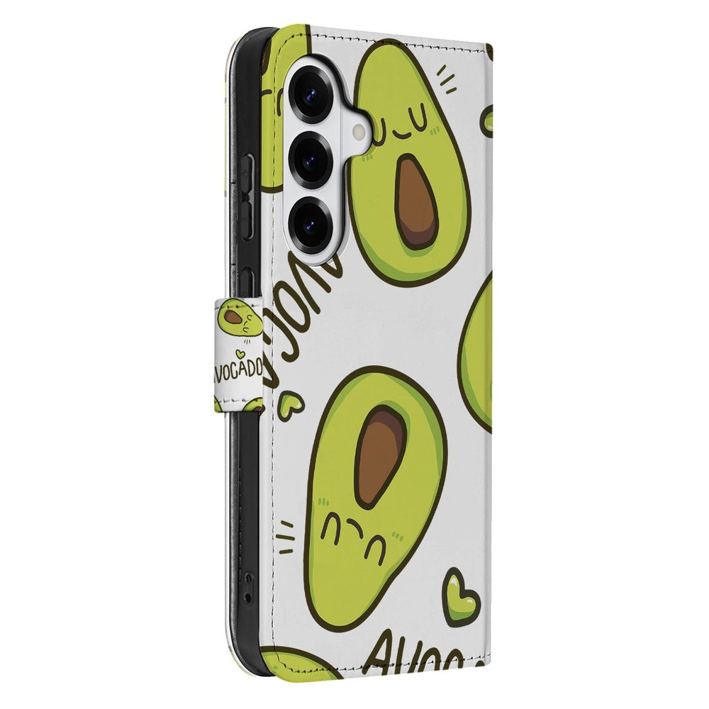 Samsung Galaxy S26 Book Case Avocado Singing Groen Book Case Avocado Singing Groen Vooraanzicht.
