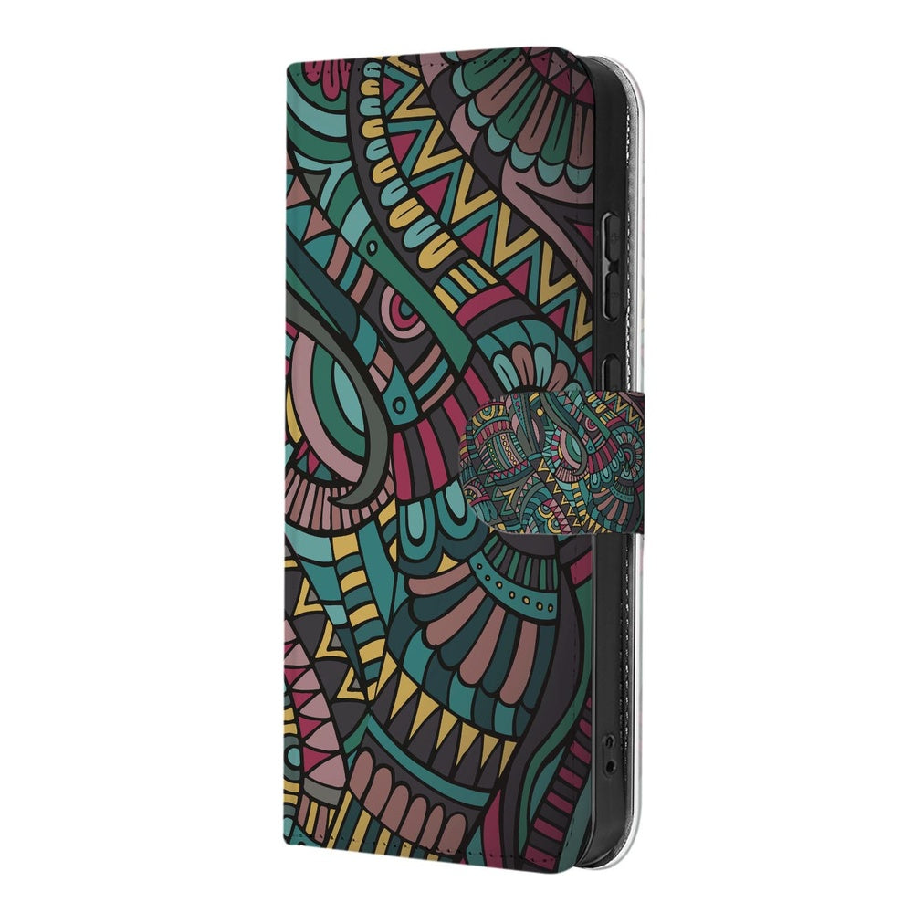 Samsung Galaxy S26 Hoesje Aztec boekhoesje Aztec-print zijaanzicht.