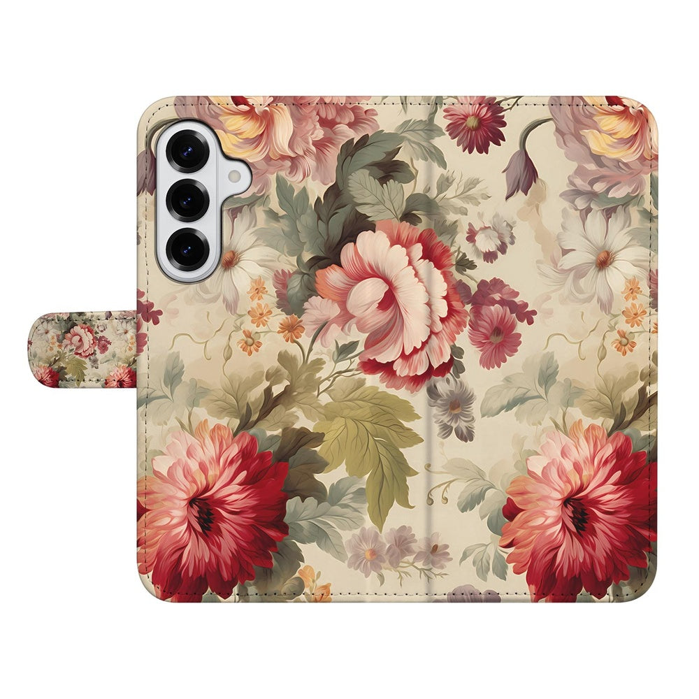Samsung Galaxy S26 Portemonnee Hoesje Bloemenprint Vooraanzicht.