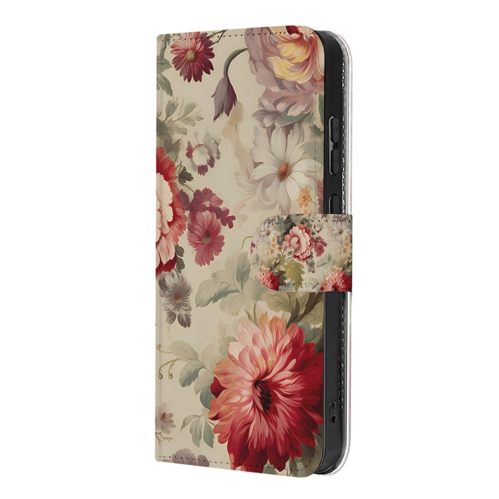 Samsung Galaxy S26 Portemonnee Hoesje Bloemenprint Vooraanzicht.