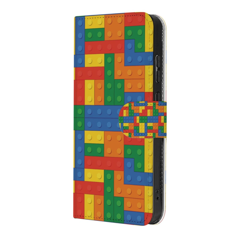 Samsung Galaxy S26 Hoesje Blokken Design Book Case multicolour voorkant.