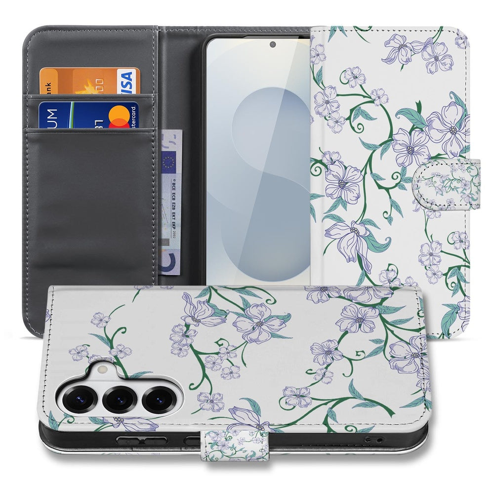 Samsung Galaxy S26 Book Case Hoesje Blossom White Vooraanzicht.