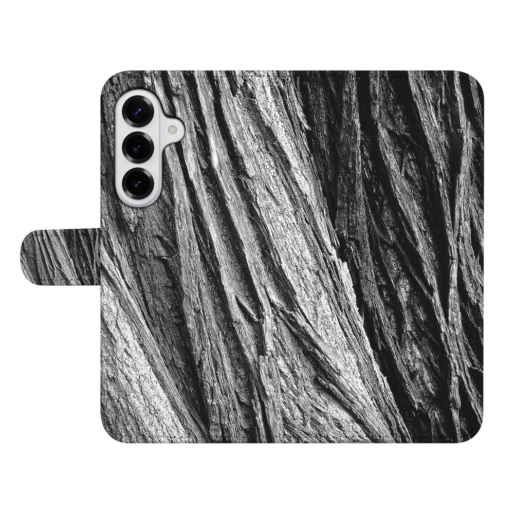 Samsung Galaxy S26 Telefoonhoesje Boomschors Grijs Rustiek Vooraanzicht.