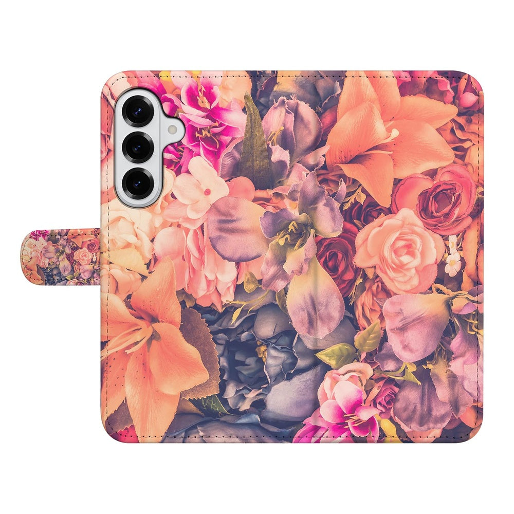 Samsung Galaxy S26 Book Case Bosje Bloemen Vooraanzicht.
