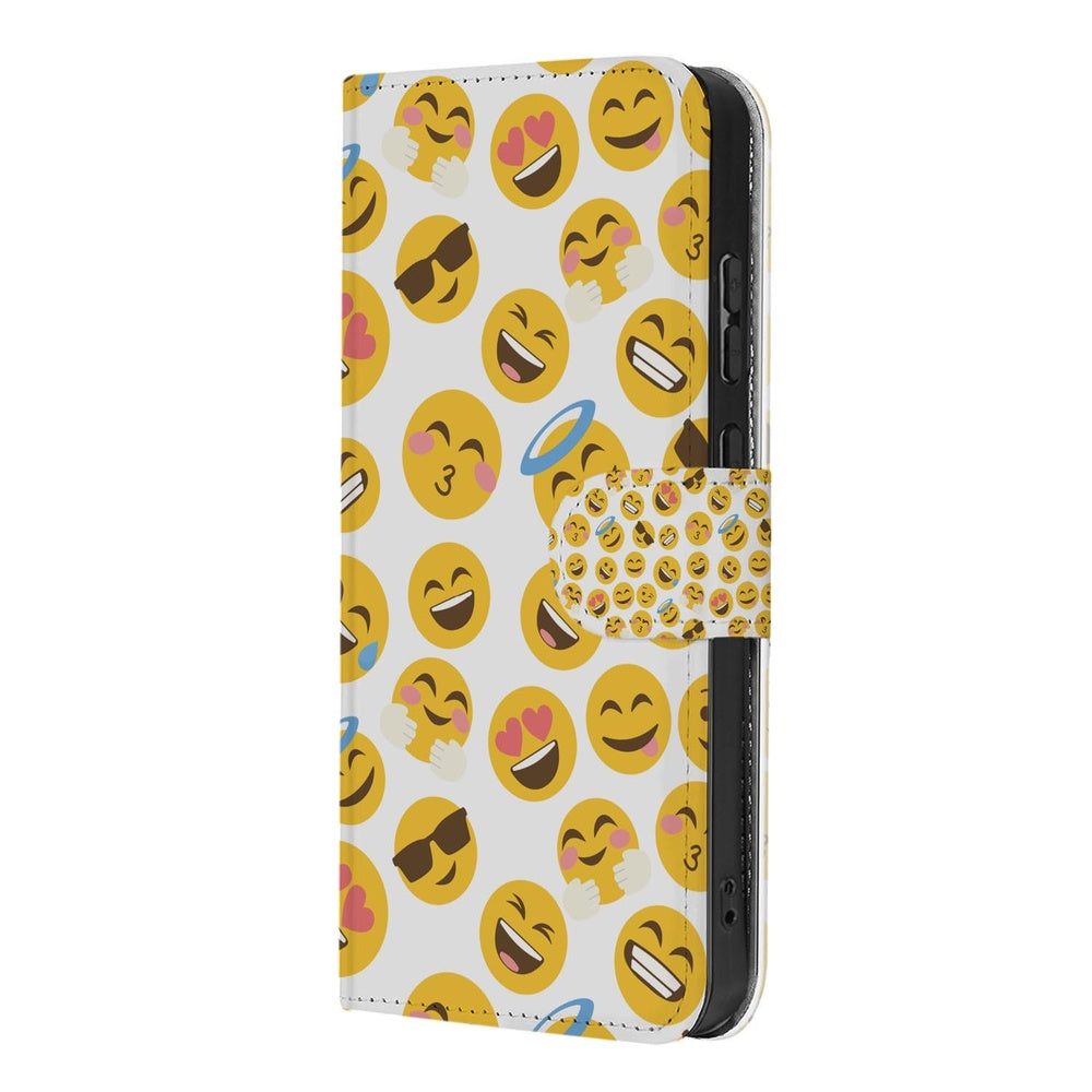 Samsung Galaxy S26 Book Case Hoesje Meerkleurig Emoji Vooraanzicht.
