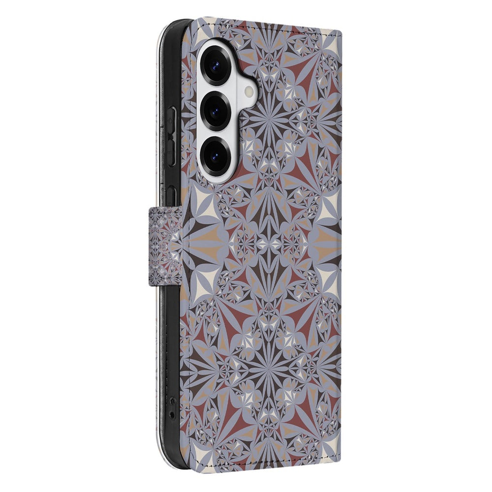 Samsung Galaxy S26 Bookcase Bloemenpatroon zijkant met bloemmotieven.