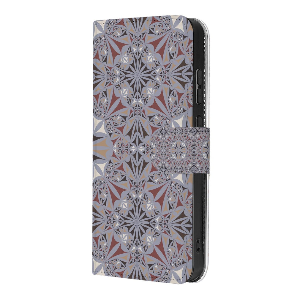 Samsung Galaxy S26 Bookcase Bloemenpatroon Aanzicht zijkant.