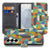 Samsung Galaxy S26 Book Case Hoesje Funky Retro boekhoesje met kleurrijk geometrisch design vooraanzicht.
