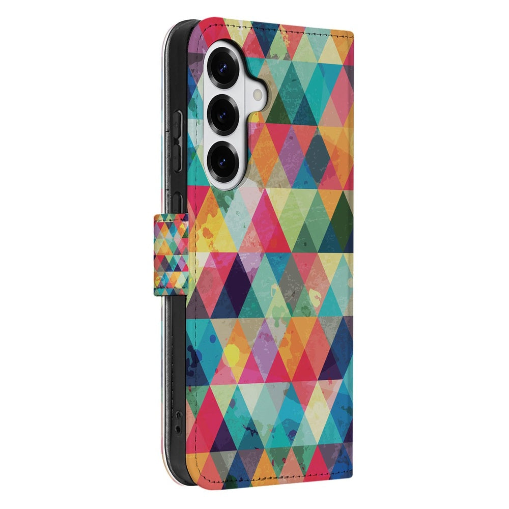 Samsung Galaxy S26 Telefoonhoesje Geruit kleurrijk design vooraanzicht.