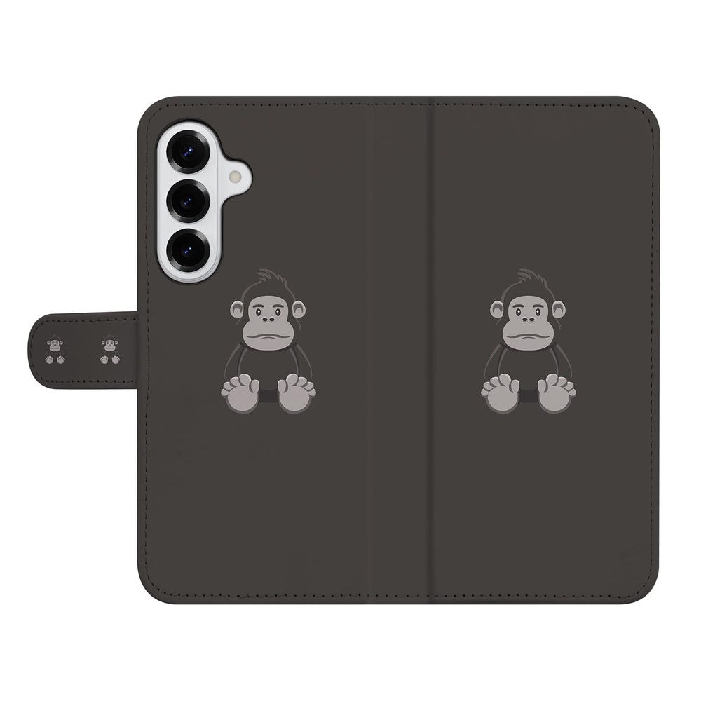 Samsung Galaxy S26 Portemonnee Hoesje Gorilla Bruin portemonnee hoesje met gorilla design voormet textuur.