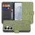 Bookcase Samsung Galaxy S26 Groen Houtnerf portemonnee aanzicht detail.