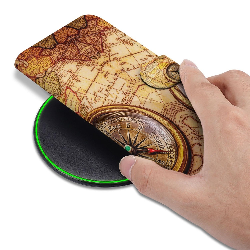 Samsung Galaxy S26 Book Case Hoesje Kompas met kompasdesign en hand dat het vasthoudt