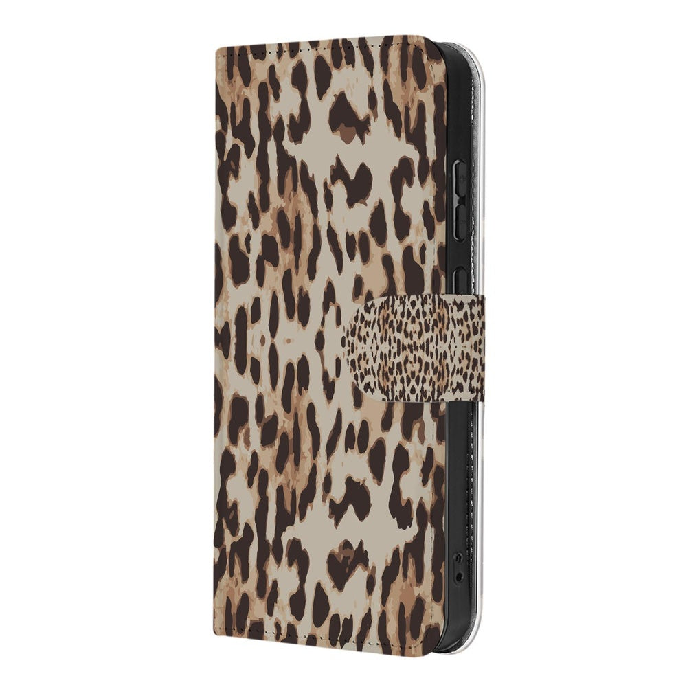 Book Case Hoesje Samsung Galaxy S26 Leopard met een stijlvol luipaardpatroon en zachte buitenkant.