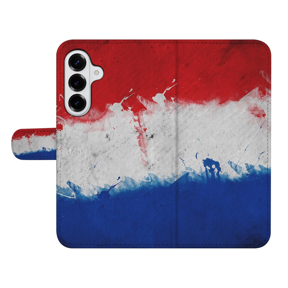 Samsung Galaxy S26 Book Case Hoesje Nederlandse Vlag Nederlandse vlag design vooraanzicht.