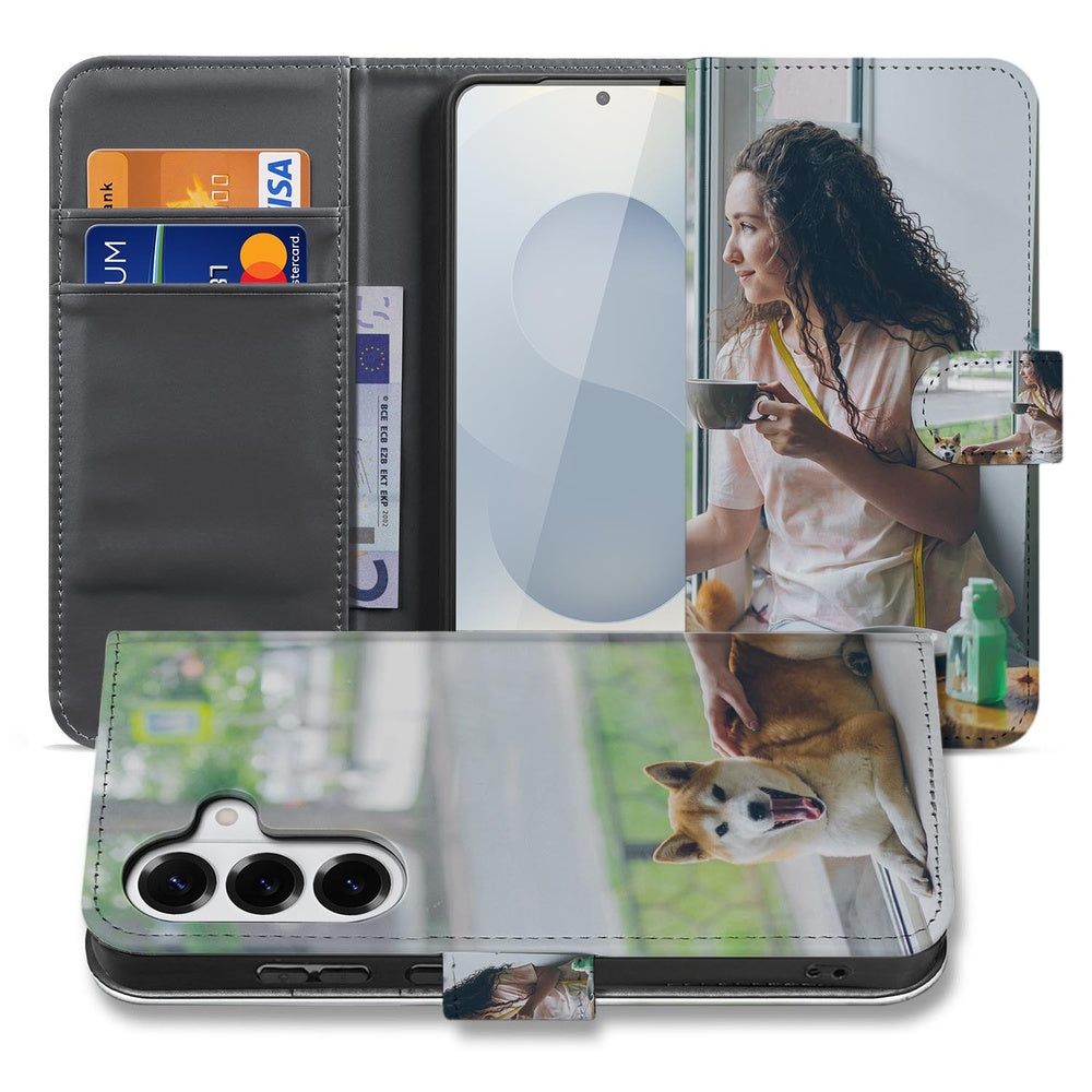 Samsung Galaxy S26 Bookcase Hoesje Maken met Foto boekcase hoesje met foto vooraanzicht.