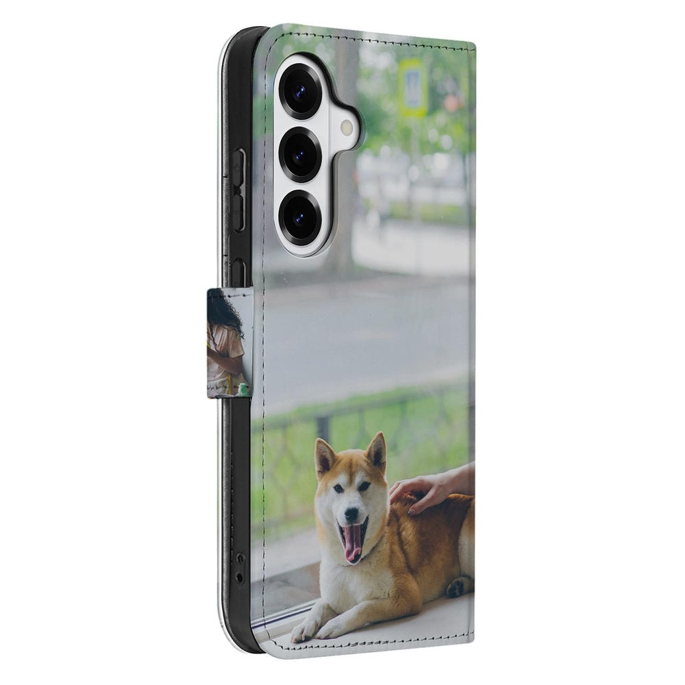 Samsung Galaxy S26 Bookcase Hoesje Maken met Foto hond vooraanzicht.