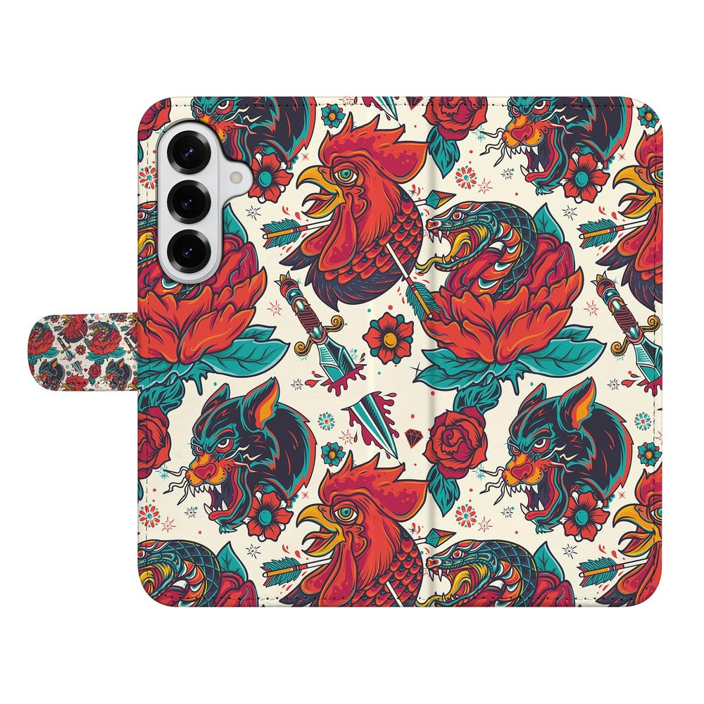 Samsung Galaxy S26 Telefoonhoesje Old Skool vintage tattoo-print vooraanzicht.