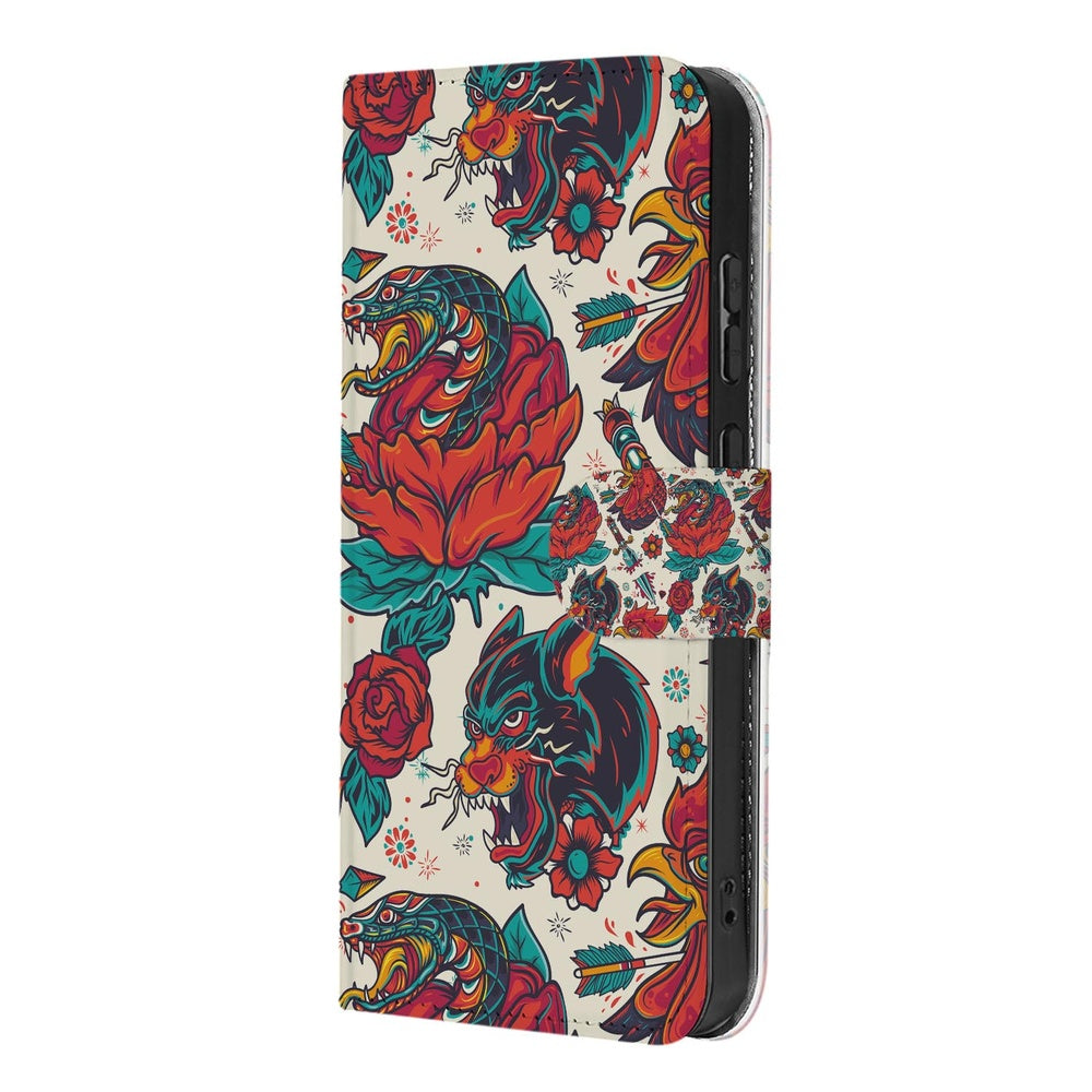 Samsung Galaxy S26 Telefoonhoesje Old Skool vintage tattoo design vooraanzicht.