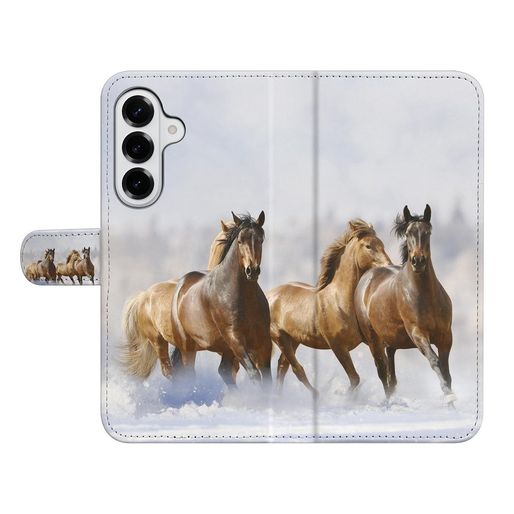 Samsung Galaxy S26 Book Case Hoesje Paarden Motief paardenmotief vooraanzicht.