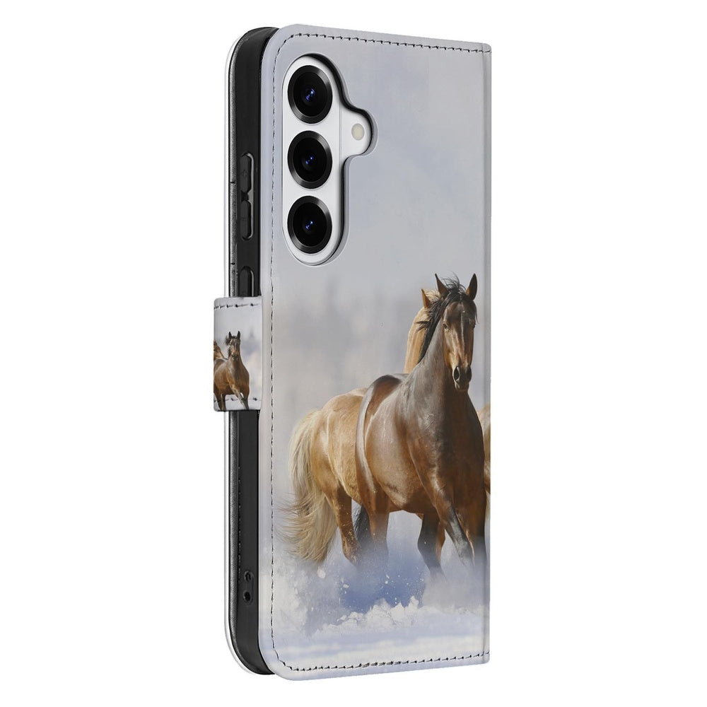 Samsung Galaxy S26 Book Case Hoesje Paarden Motief paardenmotief vooraanzicht.