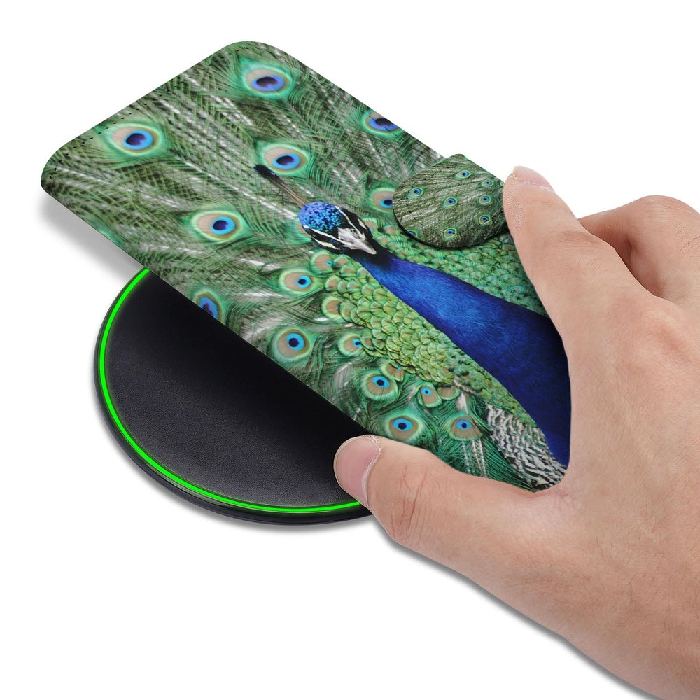 Samsung Galaxy S26 Bookcase Hoesje Pauwprint vooraanzicht.