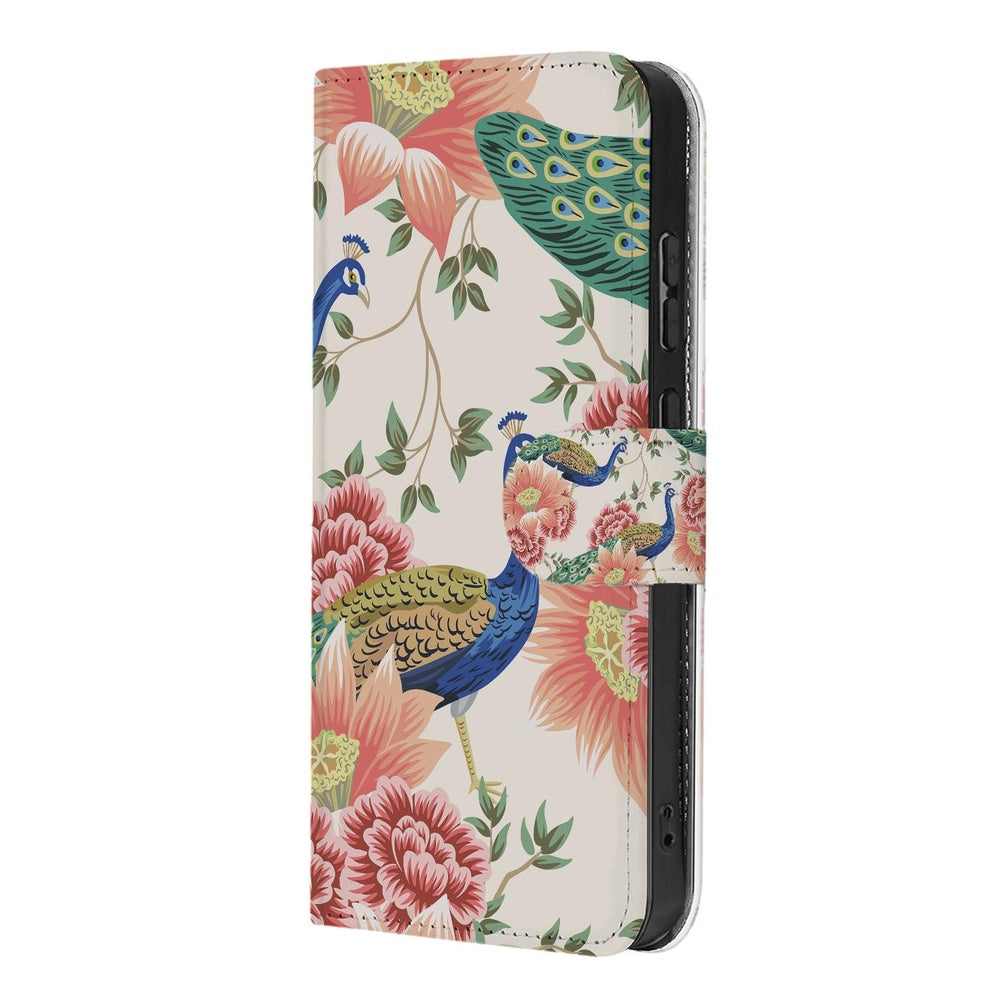 Samsung Galaxy S26 Portemonnee Hoesje Pink Peacock Vooraanzicht.