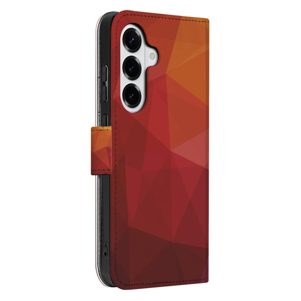 Samsung Galaxy S26 Book Case Polygon Rood Book Case Polygon Rood Vooraanzicht.
