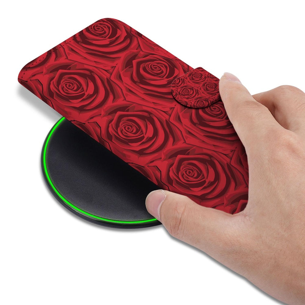 Samsung Galaxy S26 Telefoonhoesje Red Roses detail vooraanzicht.