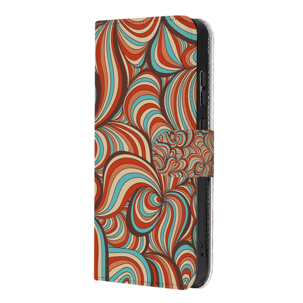 Samsung Galaxy S26 Book Case Hoesje Retro Retro patroon voorkant stijlvol ontwerp.