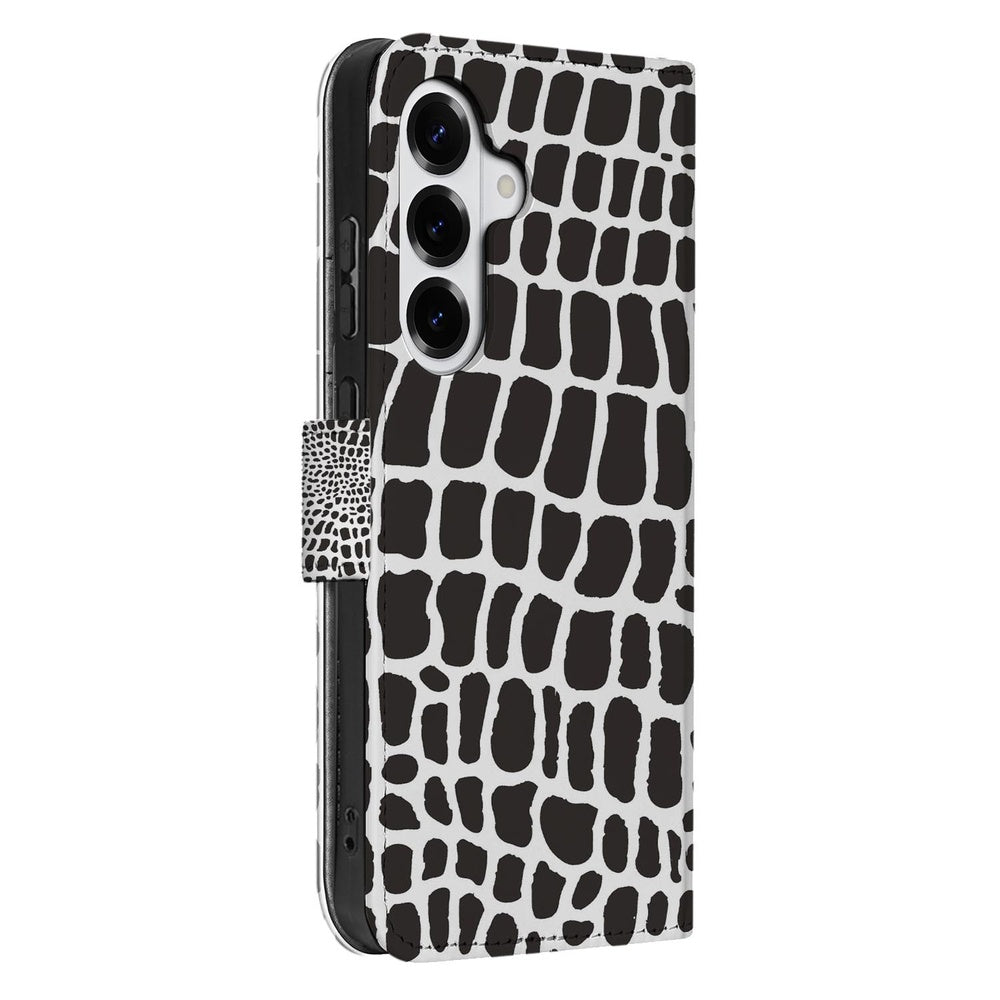 Samsung Galaxy S26 Book Case Slangenprint zijaanzicht.